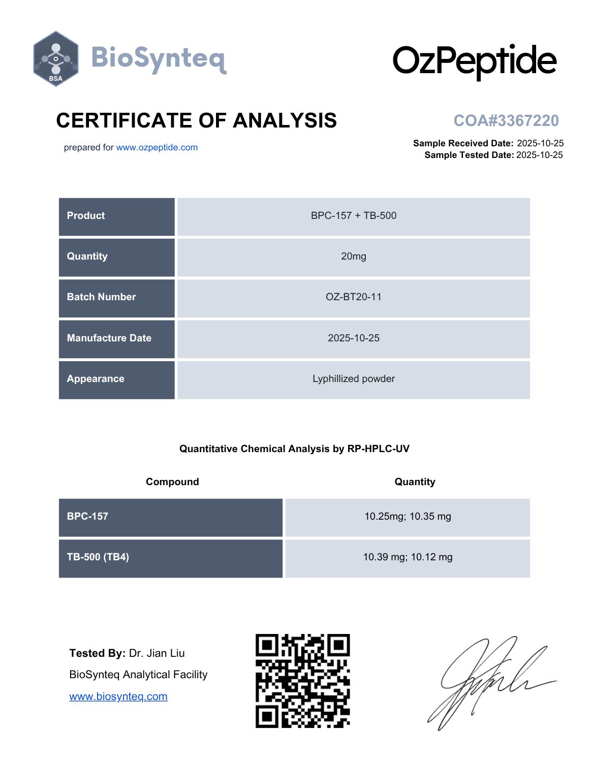 BPC-157 + TB-500 Blend Essentials Kit - OzPeptide